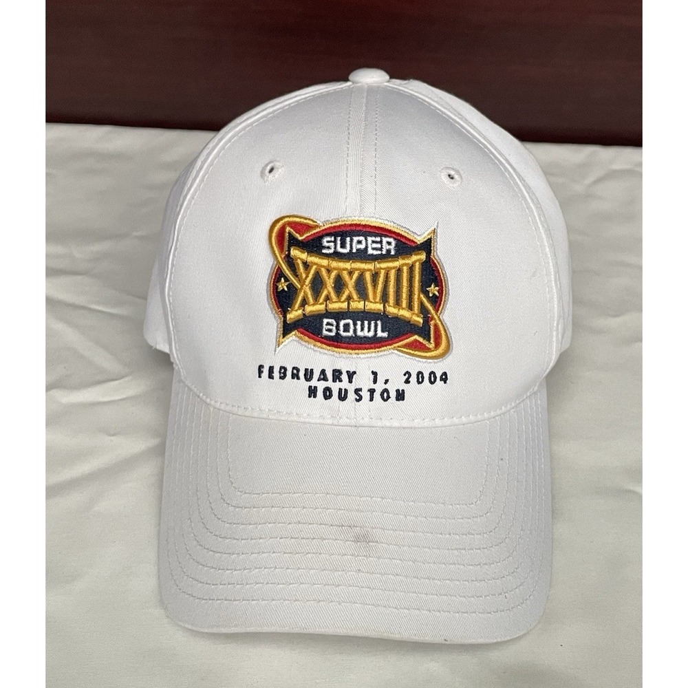 2004 Super Bowl XXXVIII NFL Reebok‎ Baseball White Cap one size Hat
